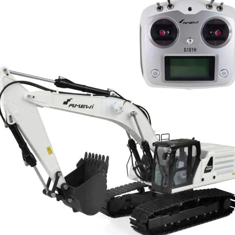Amewi Hydraulisk Radiostyrd Grävmaskin G101H Vit 1:16