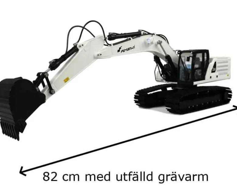 Amewi Hydraulisk Radiostyrd Grävmaskin G101H Vit 1:16