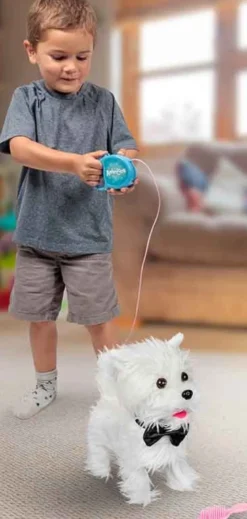 Animigos Hund Interaktiv Westie highland Terrier med Koppel