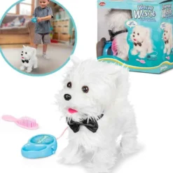 Animigos Hund Interaktiv Westie highland Terrier med Koppel