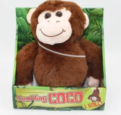 Apan Coco som gör kullerbyttor med ljud Brun