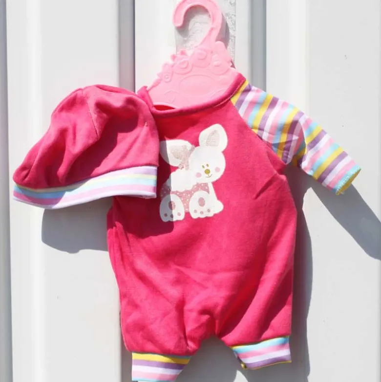 Baby Rose Dockkläder Kanin Body med mössa