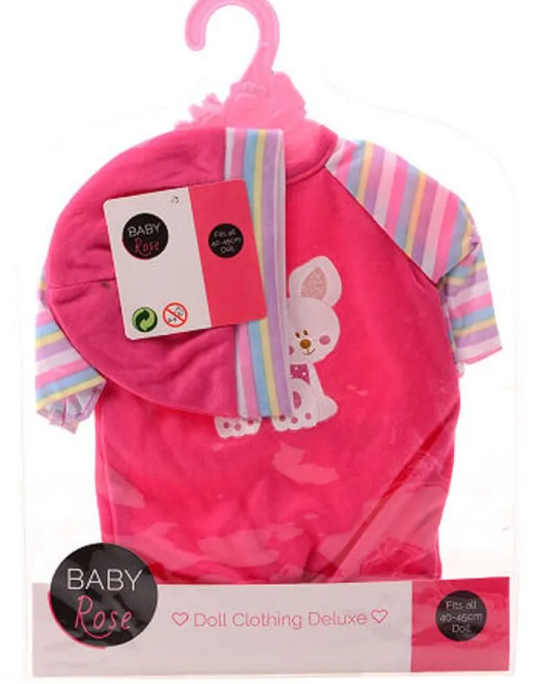 Baby Rose Dockkläder Kanin Body med mössa