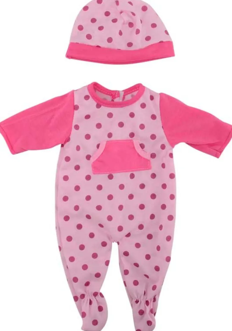 Baby Rose Dockkläder Prickig Body med mössa