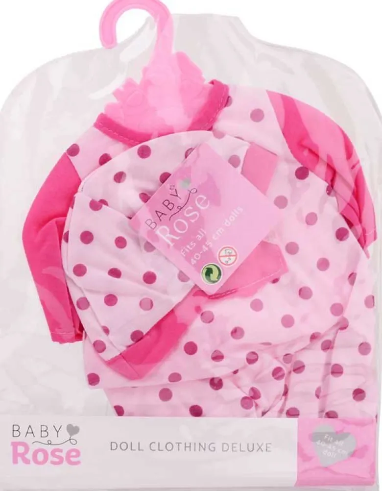 Baby Rose Dockkläder Prickig Body med mössa