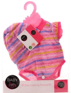 Baby Rose Dockkläder Randig Body med mössa