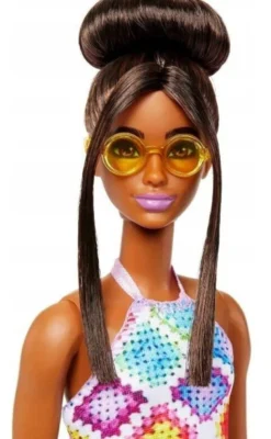Barbiedocka Fashionistas ith Bun And Crochet Halter Dress Nr. 210 HJT07