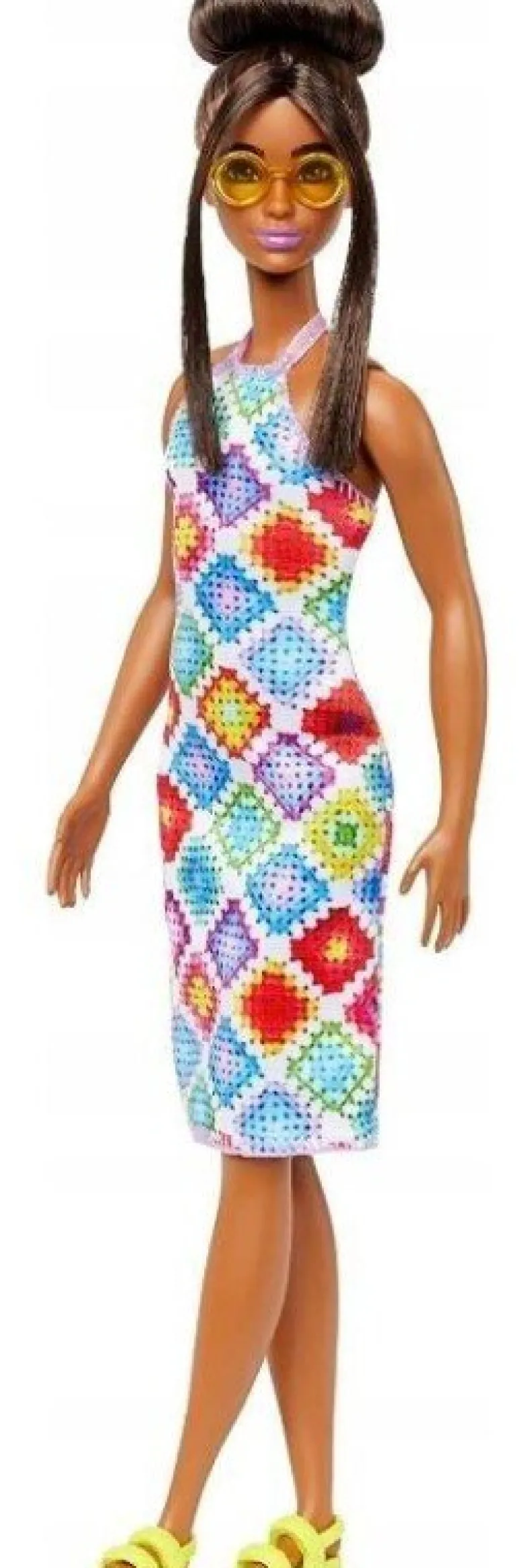 Barbiedocka Fashionistas ith Bun And Crochet Halter Dress Nr. 210 HJT07