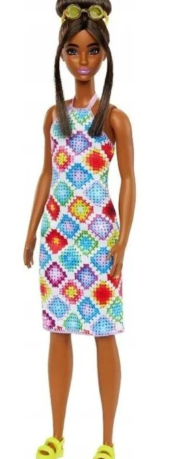Barbiedocka Fashionistas ith Bun And Crochet Halter Dress Nr. 210 HJT07