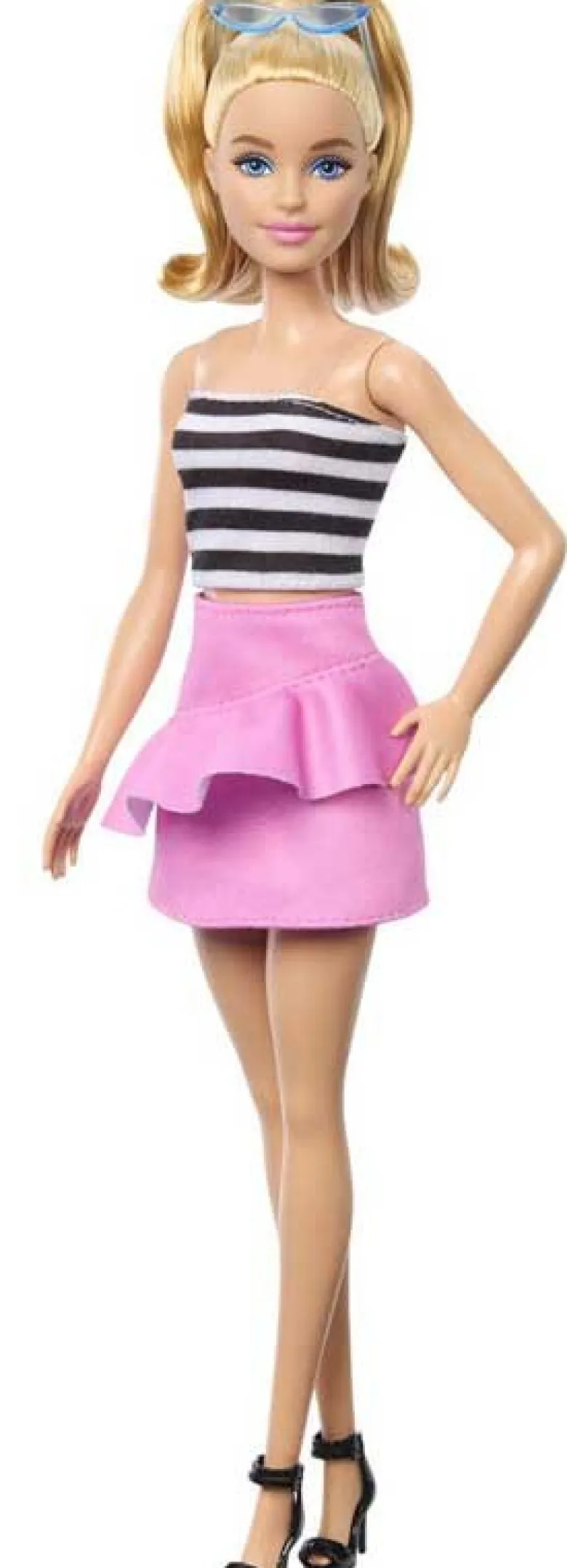 Barbie Fashionistas Blonde With Striped Top, Pink Skirt & Sunglasses, 65th Anniversary Nr 213 HRH11