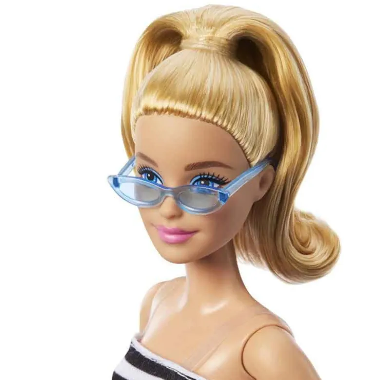Barbie Fashionistas Blonde With Striped Top, Pink Skirt & Sunglasses, 65th Anniversary Nr 213 HRH11
