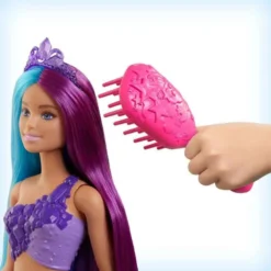 Barbie Sjöjungfru med långt hår och håraccessoar Dreamtopia GTF39