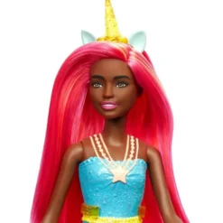 Barbie Unicorn Dreamtopia Rosa hår med slingor
