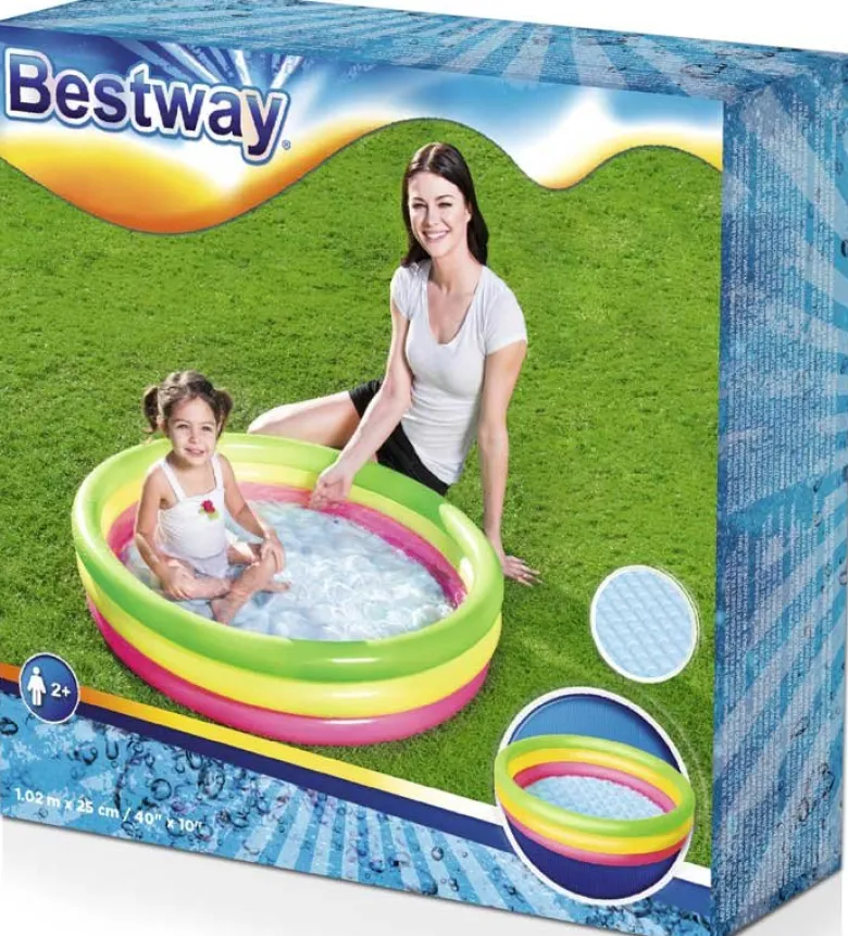 Barnpool med mjuk botten 102 cm Bestway