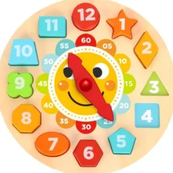 Barnpussel klocka i trä Tooky Toy