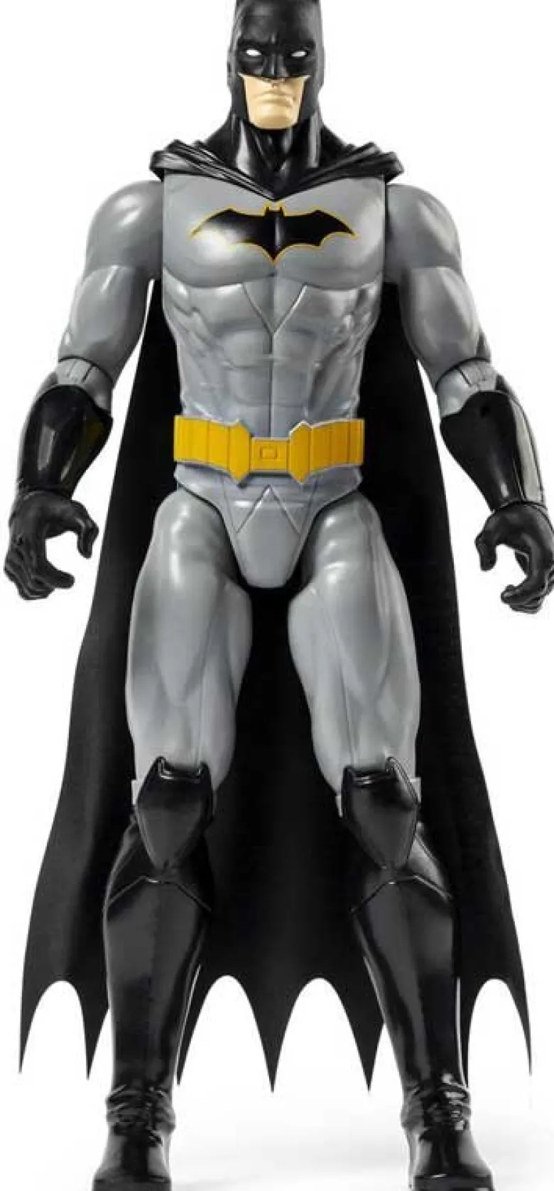 Batman Figur med grå och svart dräkt gul 30 cm DC Comics