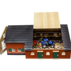 Bondgård och lantgård i trä för bondgårdsdjur leksak Kids Globe 1:32