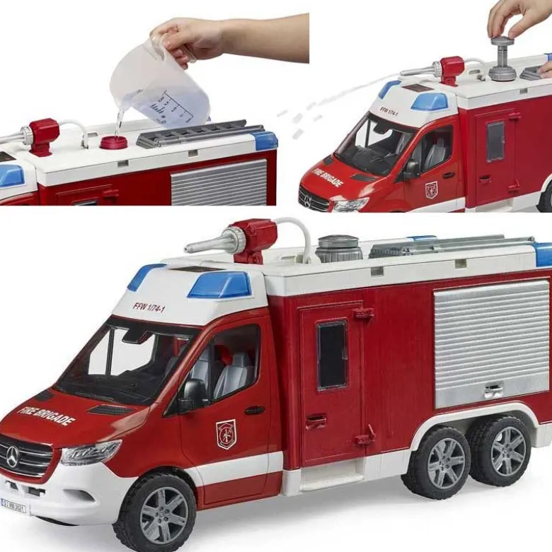 Bruder Brandbil Mercedes Benz Sprinter med ljud och ljud 02680