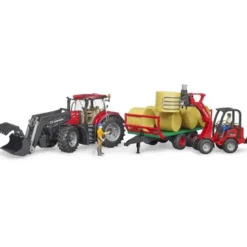 Bruder Case Traktor IH Optum 300 CVX med balvagn 03198