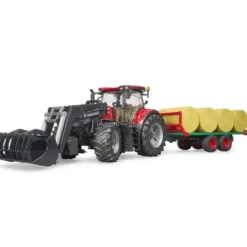 Bruder Case Traktor IH Optum 300 CVX med balvagn 03198