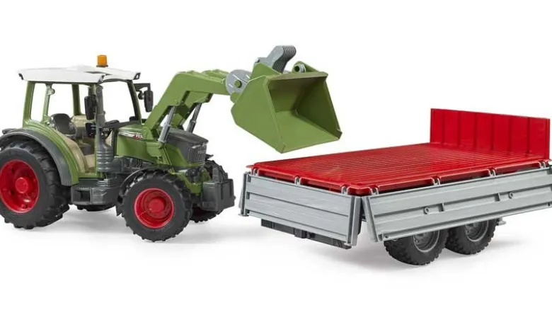 Bruder Fendt 211 Vario Traktor med skopa och vagn 02182