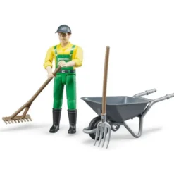 Bruder Figur med Skottkärra och Tillbehör 62610