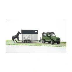 Bruder Jeep Landrover Defender med Hästtransport 02592
