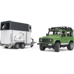 Bruder Jeep Landrover Defender med Hästtransport 02592