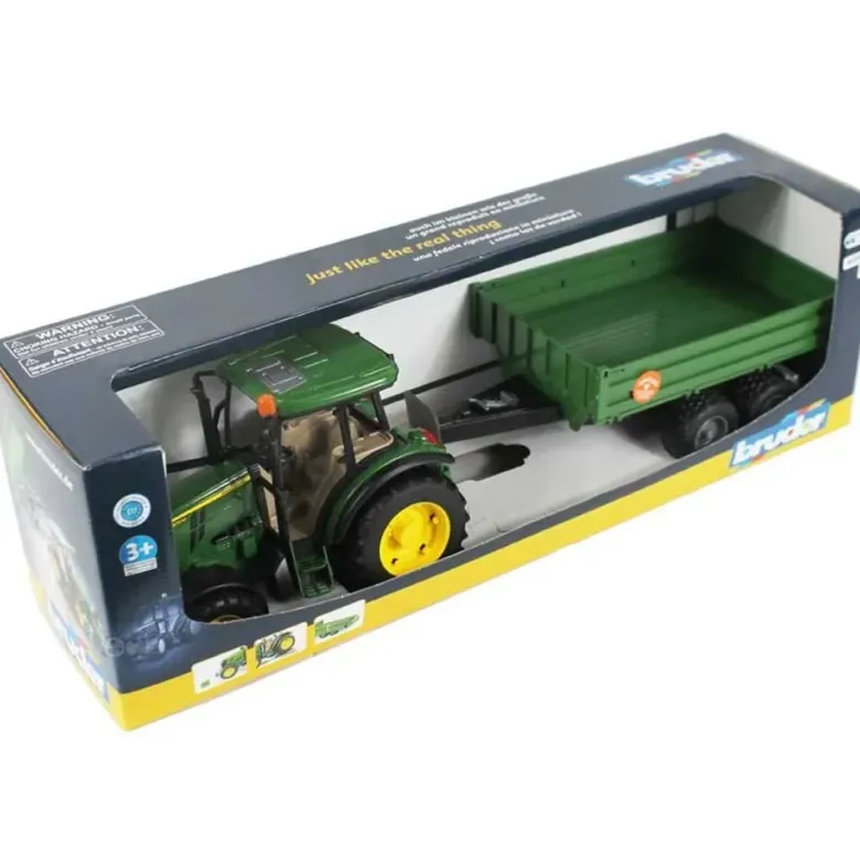 Bruder John Deere 5115M Traktor med Släpkärra 02108
