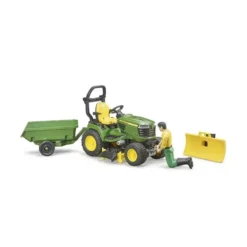 Bruder John Deere Trädgårdstraktor X949 med släpvagn och figur 62104