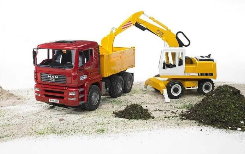 Bruder Lastbil MAN TGA med Liebherr Grävmaskin 02751