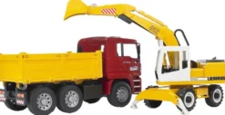 Bruder Lastbil MAN TGA med Liebherr Grävmaskin 02751