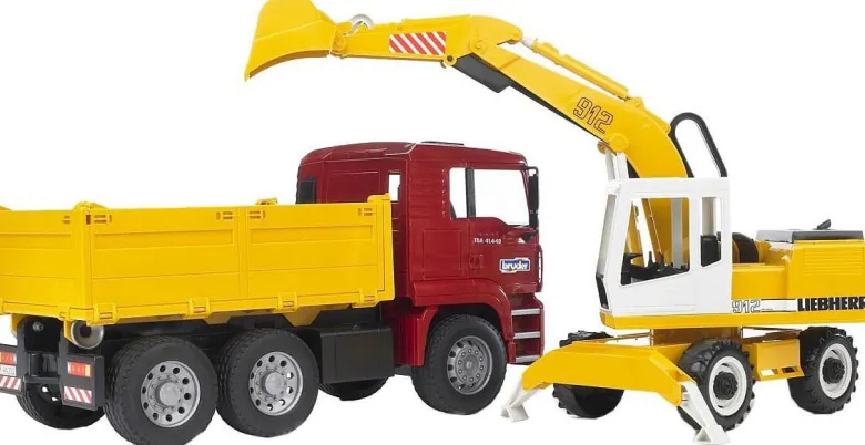 Bruder Lastbil MAN TGA med Liebherr Grävmaskin 02751