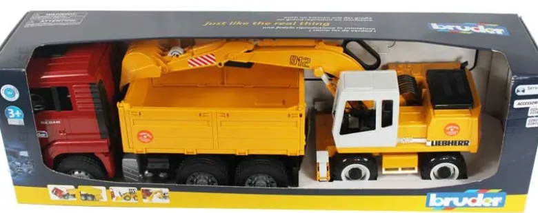 Bruder Lastbil MAN TGA med Liebherr Grävmaskin 02751