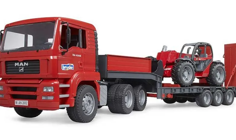 Bruder Lastbil MAN TGA Trailer och Manitou Lastare 02774