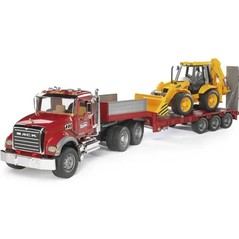 Bruder MACK Granite Låglastare med JCB 4CX lastare 02813
