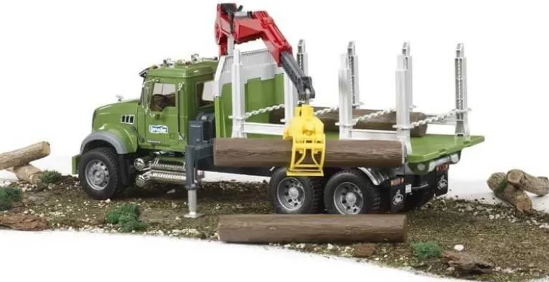 Bruder MACK Timmerbil med stockar 02824