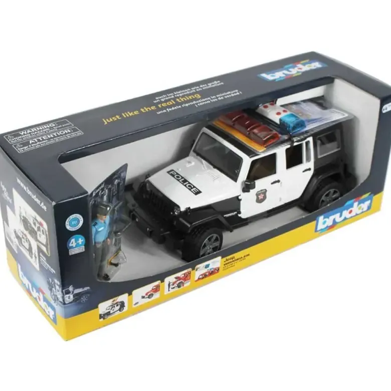 Bruder Polisbil Jeep Wrangler med Polis 02526