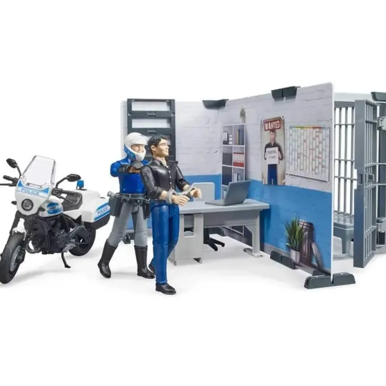Bruder polisstation med motorcykel och figurer 62732