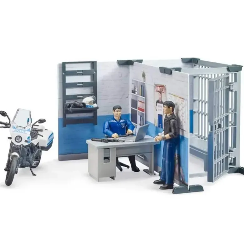Bruder polisstation med motorcykel och figurer 62732