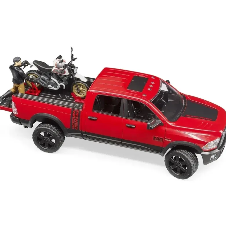 Bruder RAM 2500 Power Wagon med Motorcykel och Figur 02502