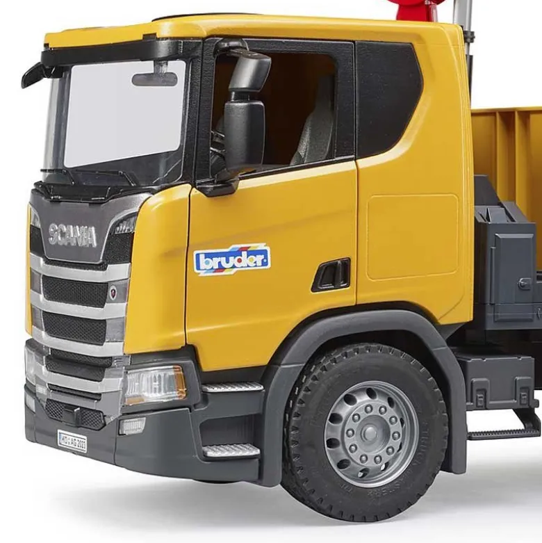 Bruder Scania Super 560R Lastbil med lyftkran och tillbehör 03551