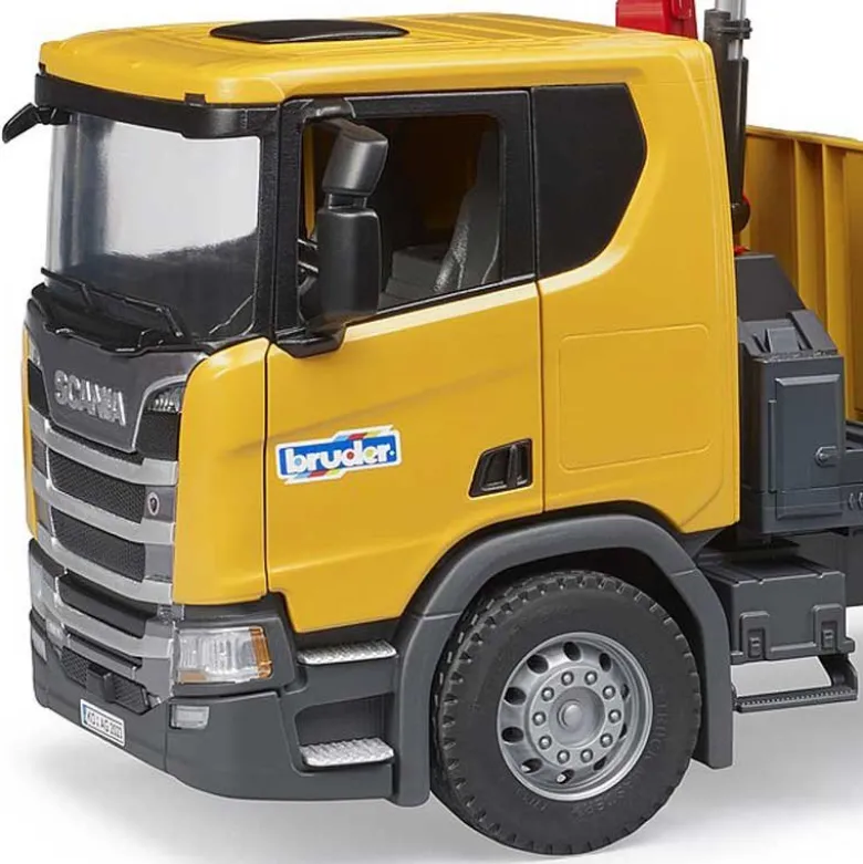 Bruder Scania Super 560R Lastbil med lyftkran och tillbehör 03551