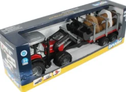 Bruder Traktor Massey Ferguson 7480 med Timmersläp 02046