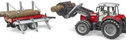 Bruder Traktor Massey Ferguson 7480 med Timmersläp 02046