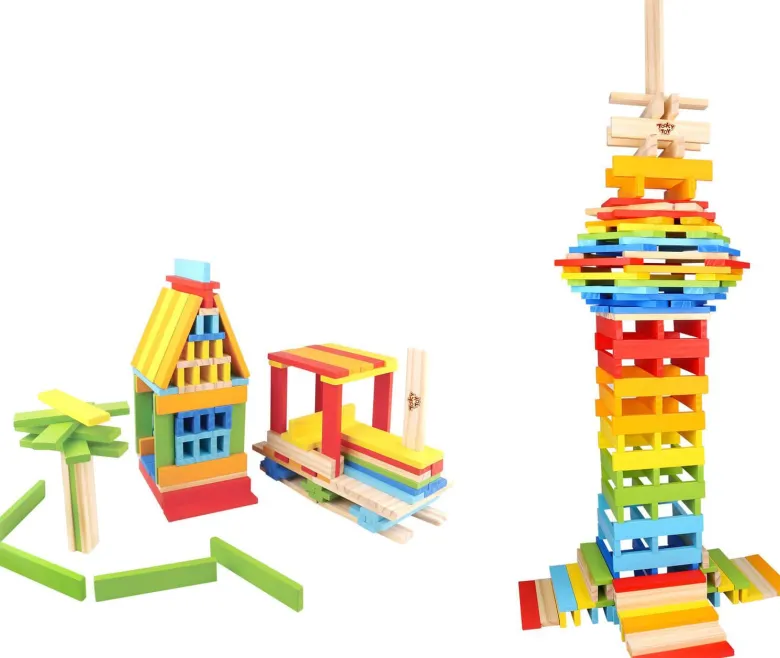 Byggstavar 150 delar i trä Tooky Toy