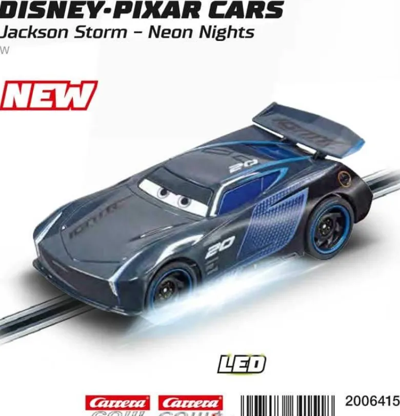 Carrera Go Bil Disney Pixar Cars - Jackson Storm - Neon Nights LED-Ljus - 1:43