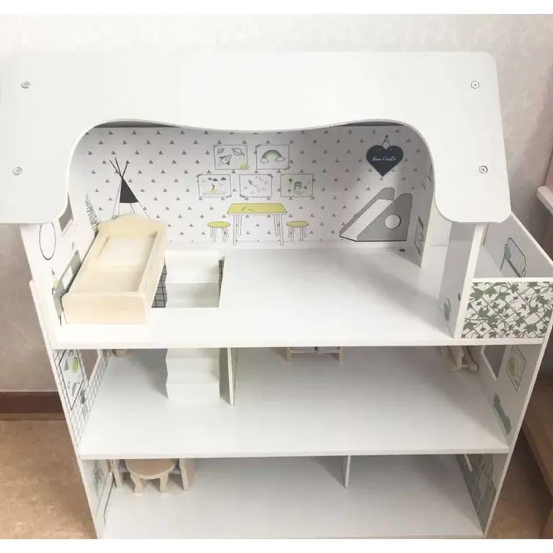 Dockhus Sophie med möbler 70 cm Woodi World Toy