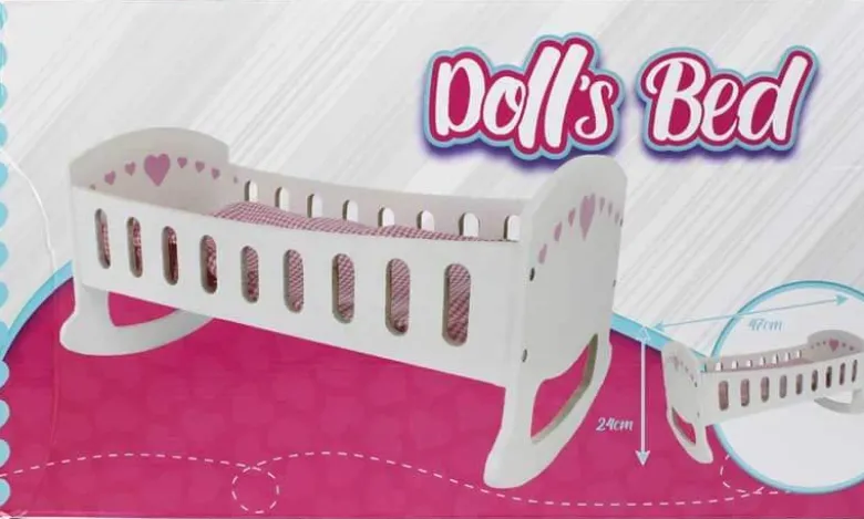 Dockvagga vit för dockor Woodi World Toy