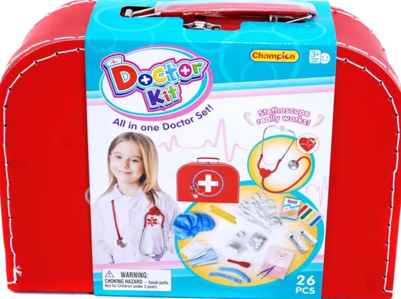 Doktorväska med tillbehör till barn för att leka doktor 26 delar